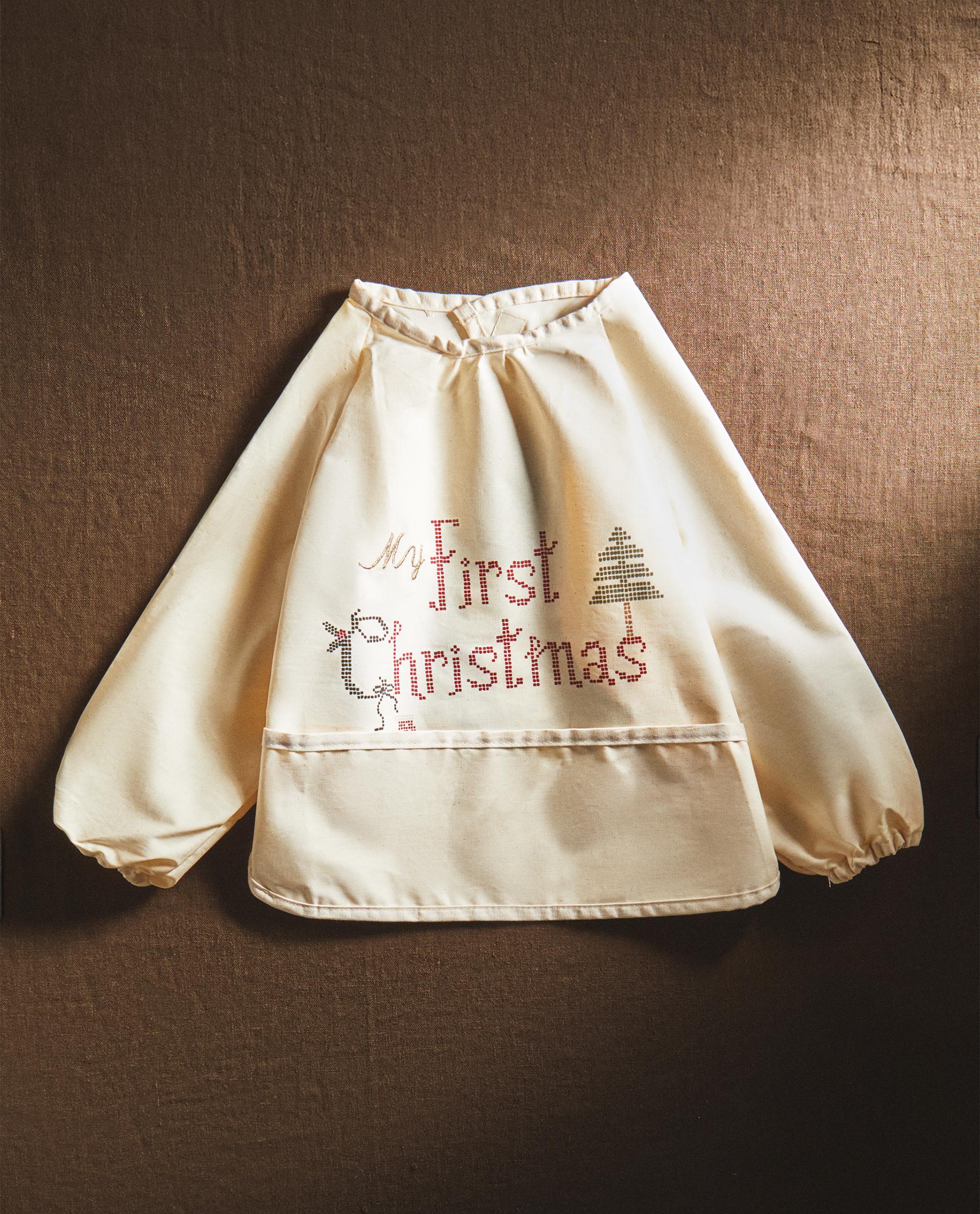 CHILDREN’S CHRISTMAS EMBROIDERED COTTON APRON