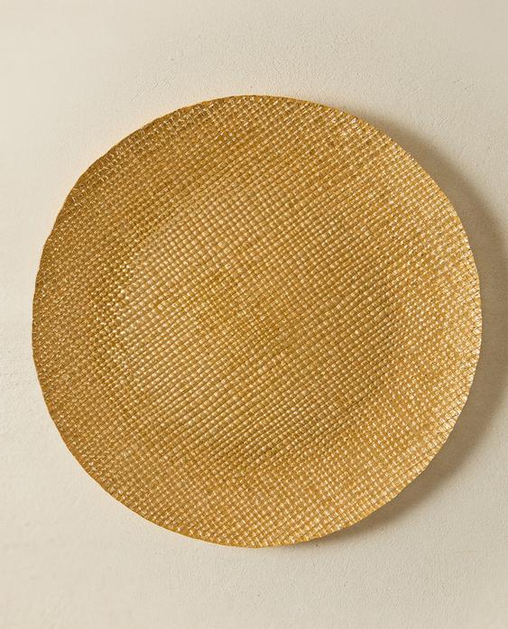 طبق سفلي زجاج ذهبي غير منتظم