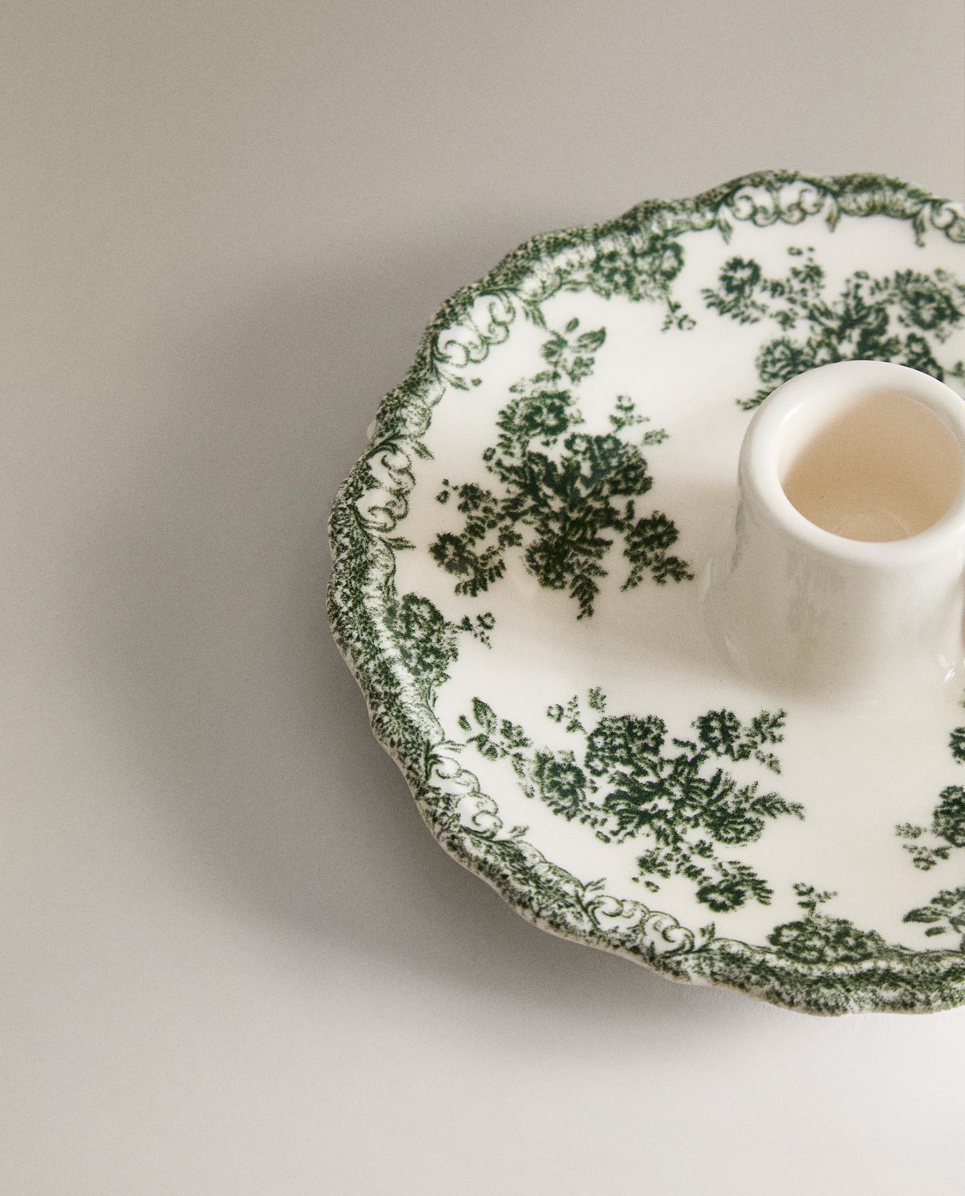 FLORAL EARTHENWARE CANDLESTICK product thumbnail 9