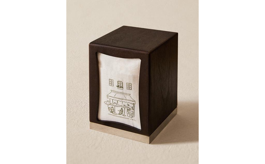 COFFEE NAPKIN HOLDER AND NAPKIN SET