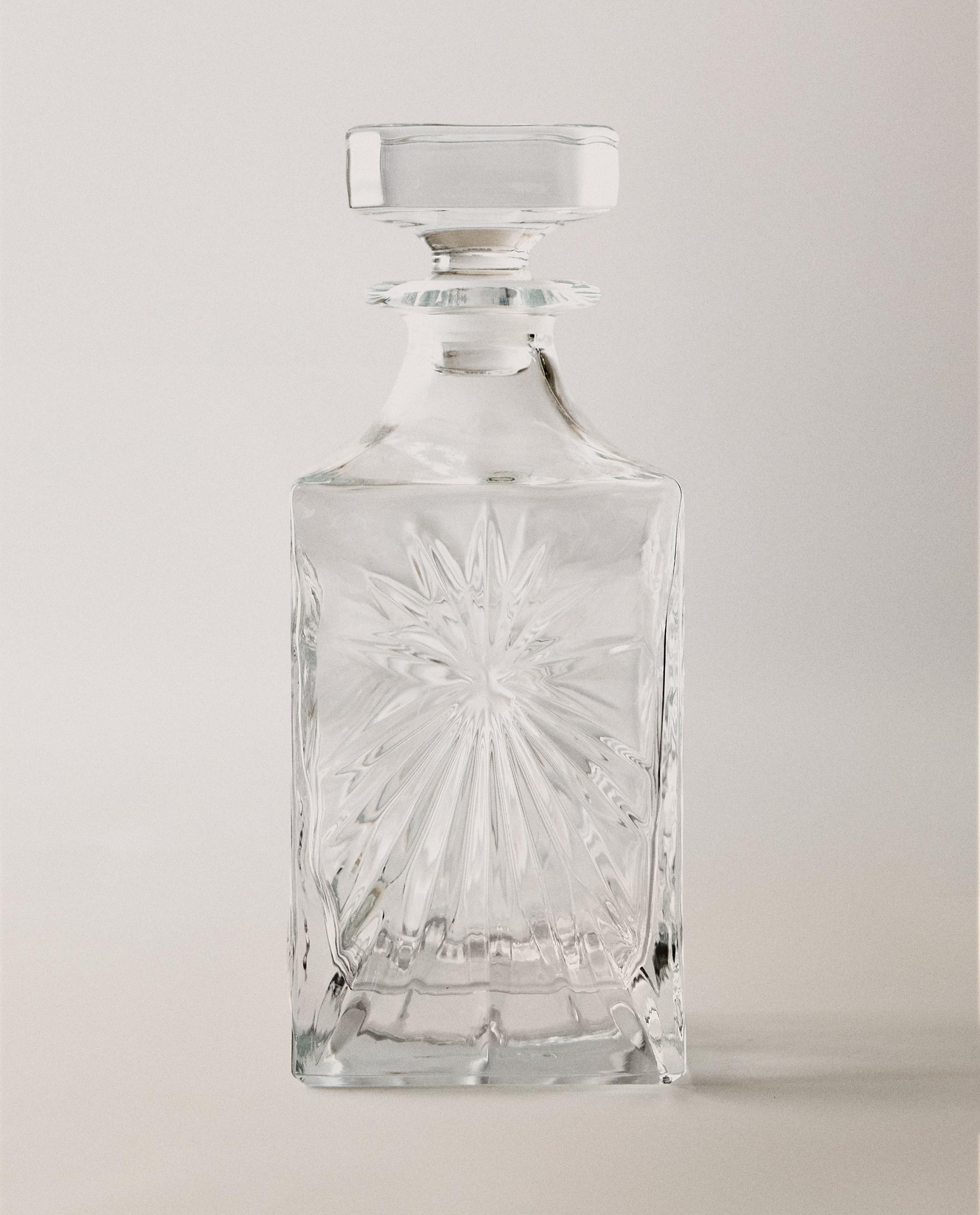 スペイン製 ガラスボトル 特大 ZARA BOTTLE AND GLASS NIGHT SET (SET OF 2) - Transparent | ZARA United