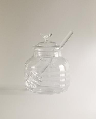HONIGBEHÄLTER AUS BOROSILIKATGLAS MIT BIENE HONIGBEHÄLTER AUS BOROSILIKATGLAS MIT BIENE