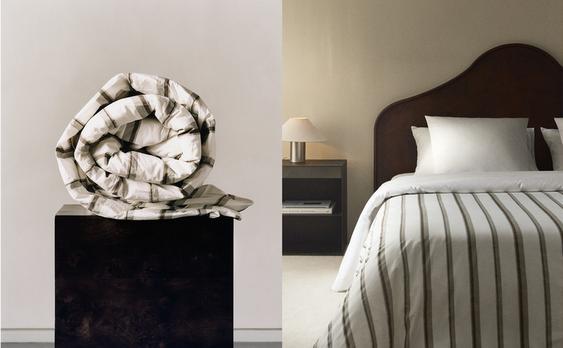 HOUSSE DE COUETTE PERCALE DE COTON À BANDES (300 FILS)