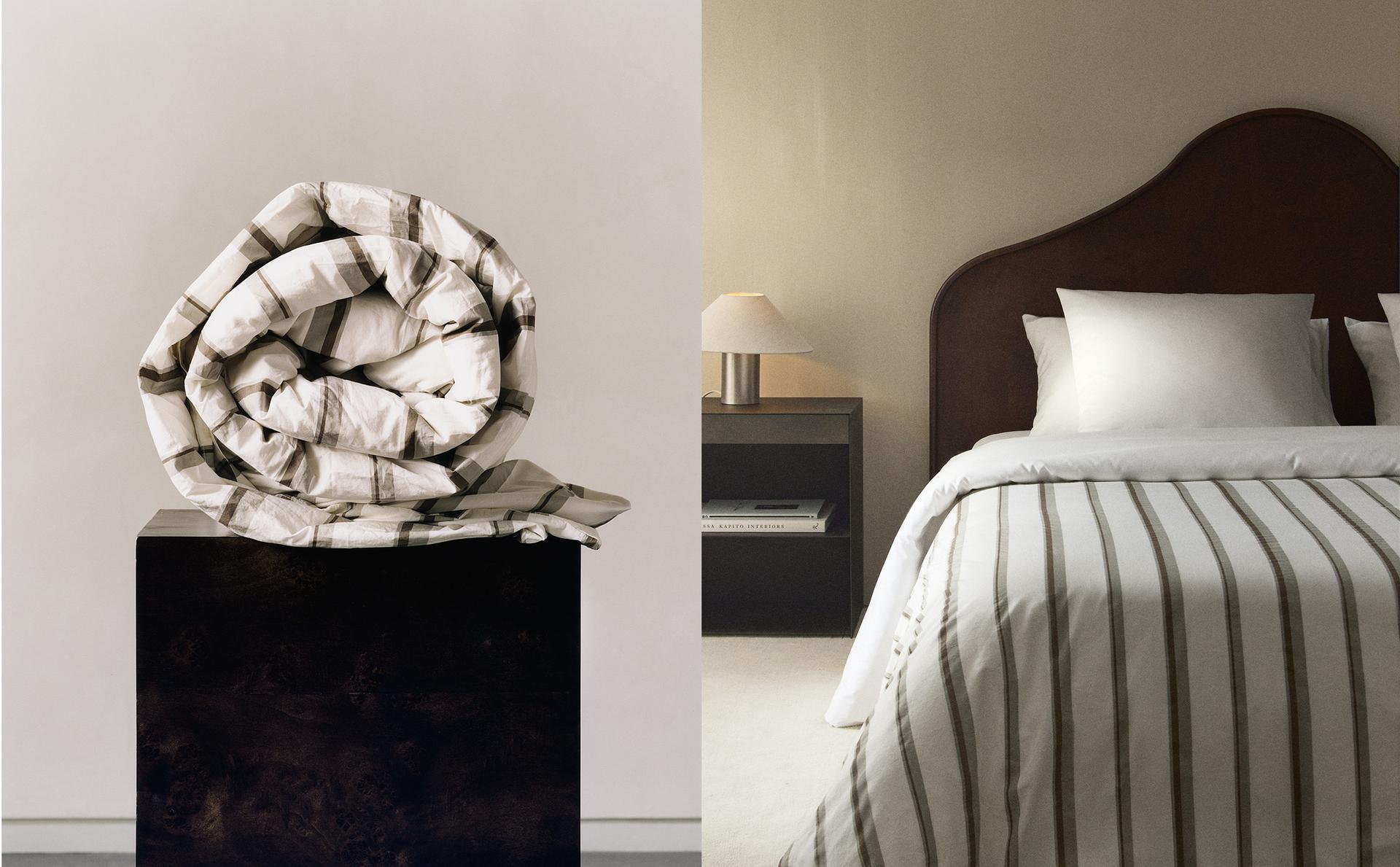 HOUSSE DE COUETTE PERCALE DE COTON À BANDES (300 FILS) HOUSSE DE COUETTE PERCALE DE COTON À BANDES (300 FILS)