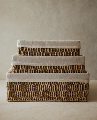CESTA RECTANGULAR FORRO ALGODÓN