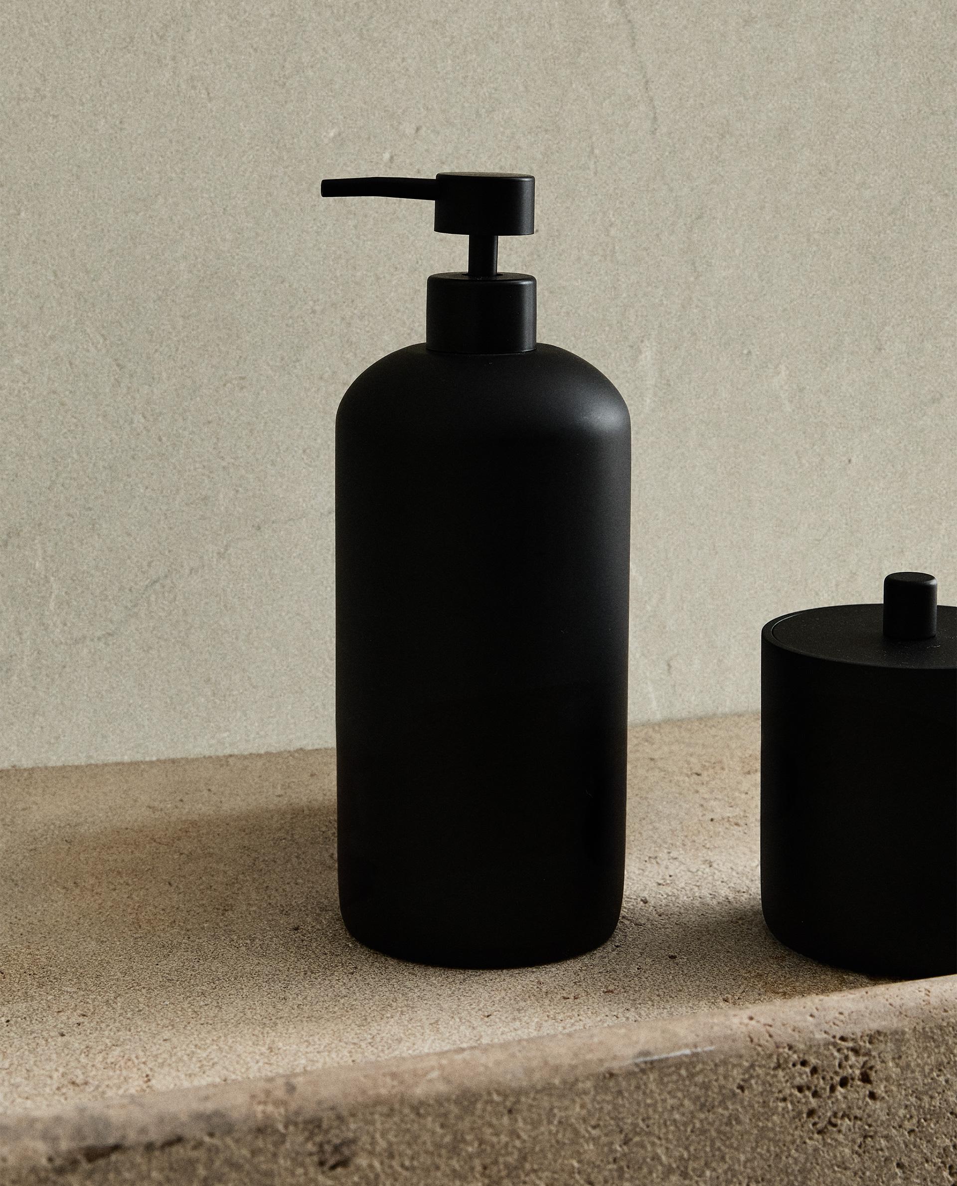 BLACK RESIN SOAP DISPENSER