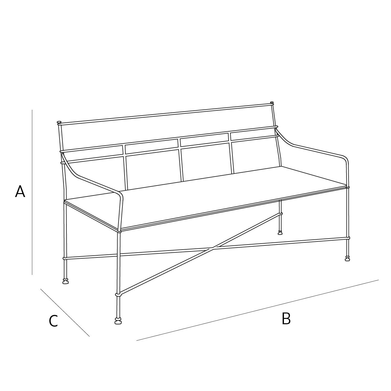 FORGED METAL BENCH AND CUSHIONS product thumbnail 4