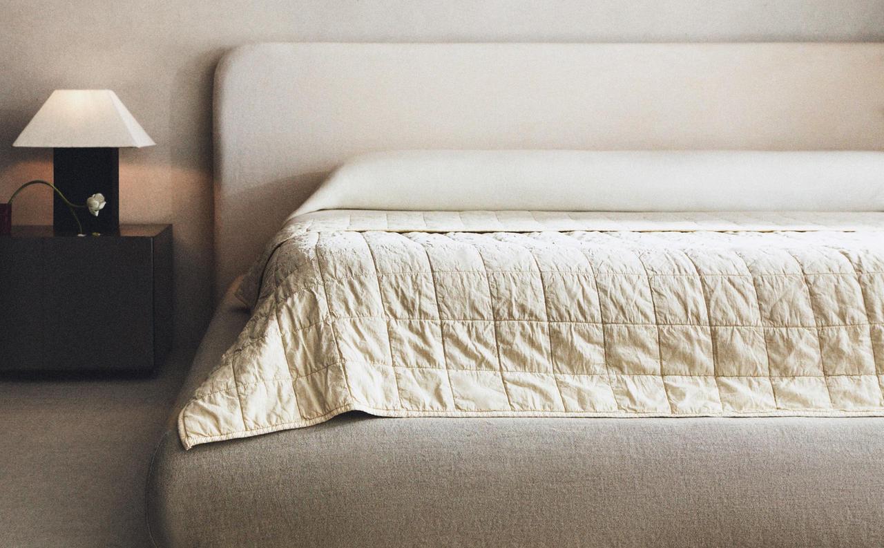 WASHED COTTON QUILTED BEDSPREAD (180 THREAD COUNT)