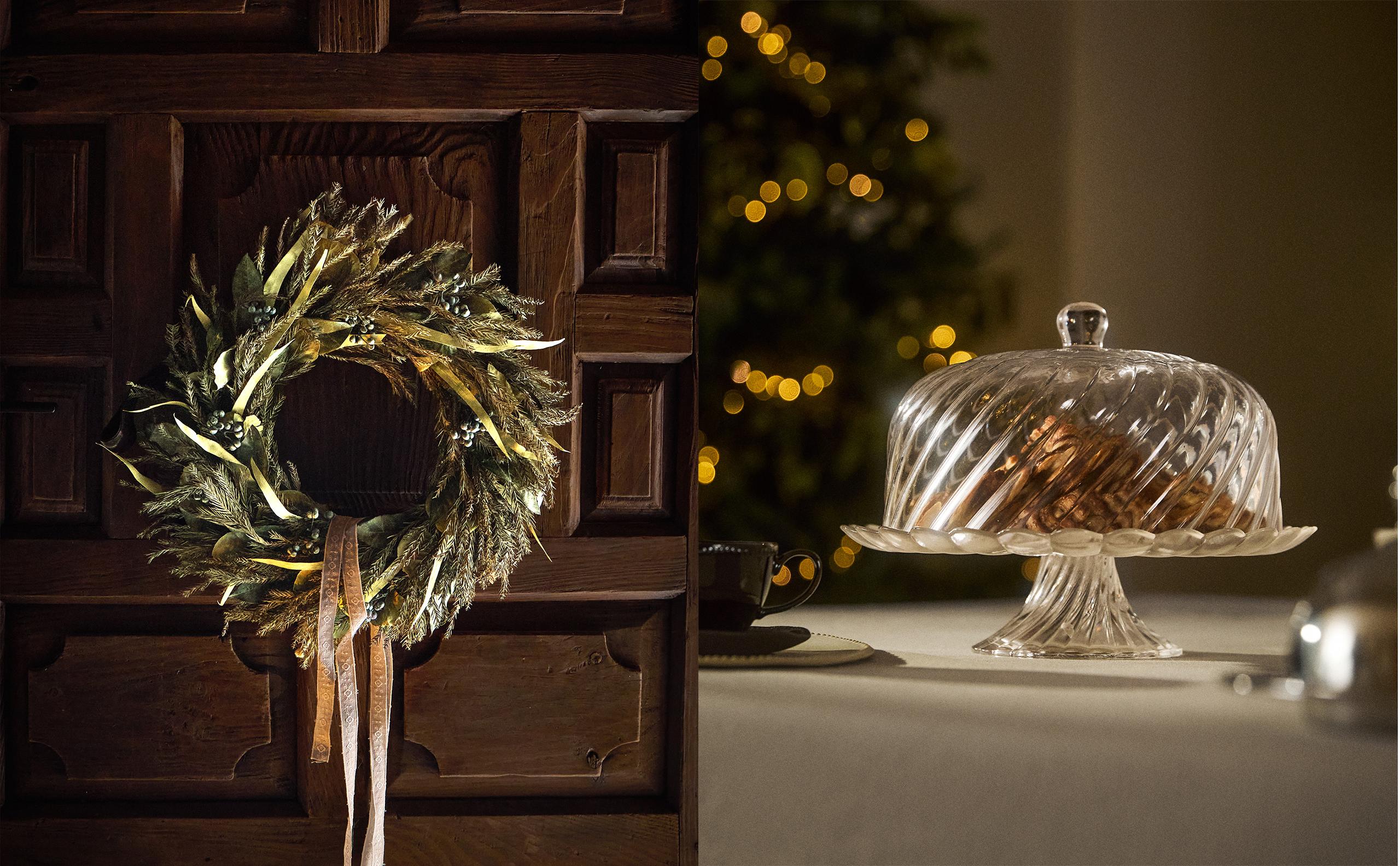 リーフリースとストライプガラスケーキスタンド | Zara Home 日本/Japan