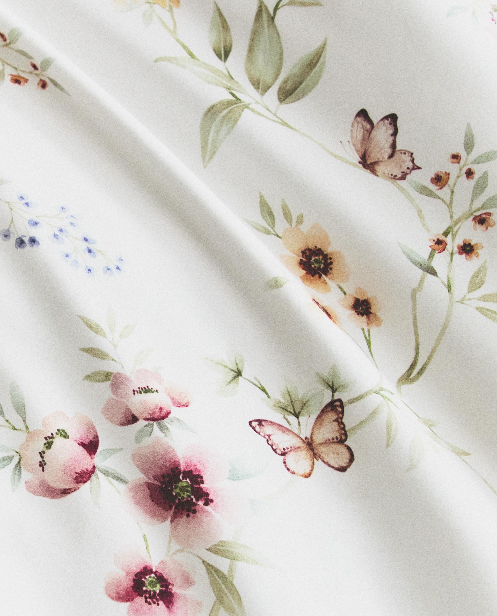 フラワープリント サテン デュべカバー | Zara Home 日本/Japan