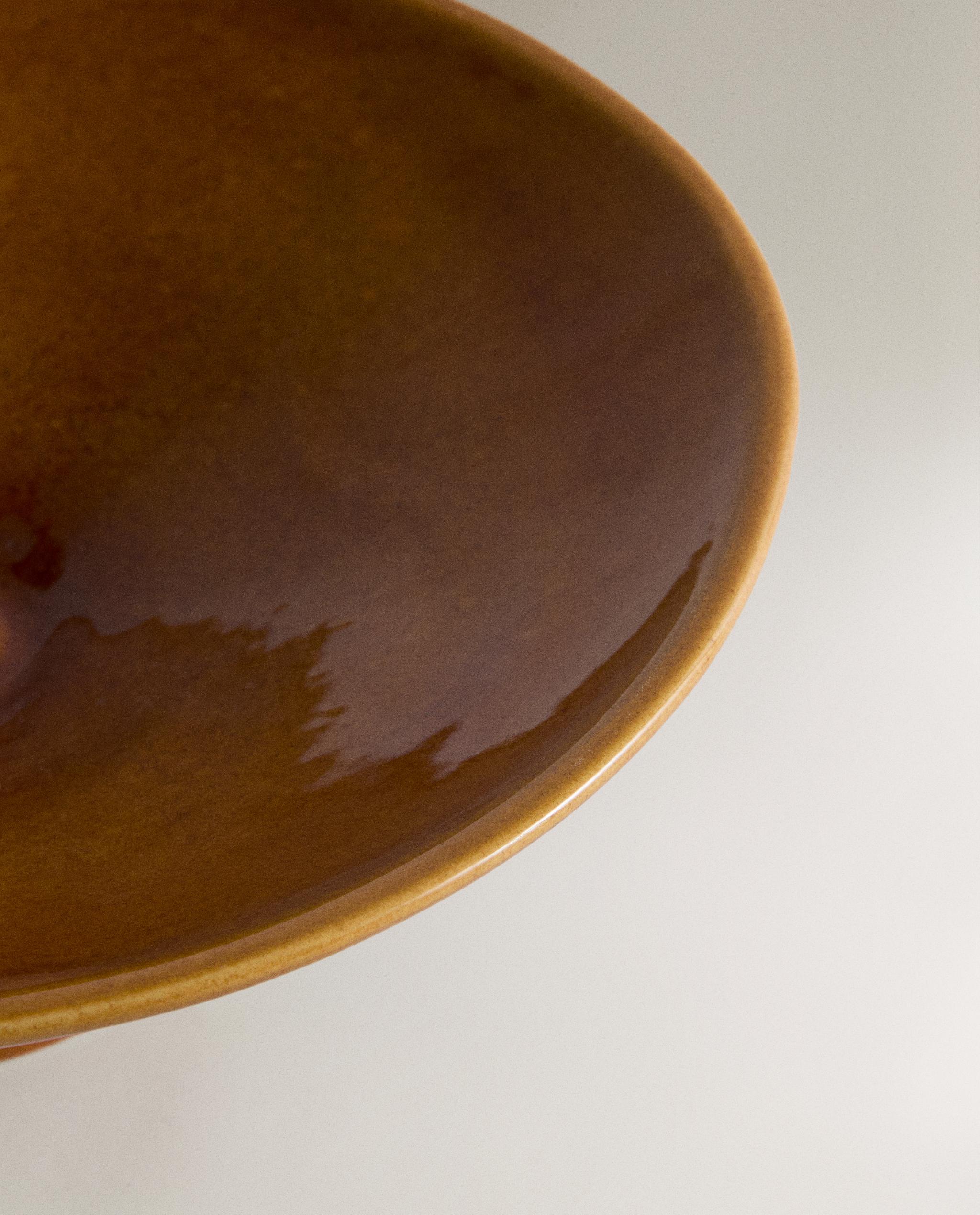 DECORATIVE BROWN CERAMIC BOWL product thumbnail 3