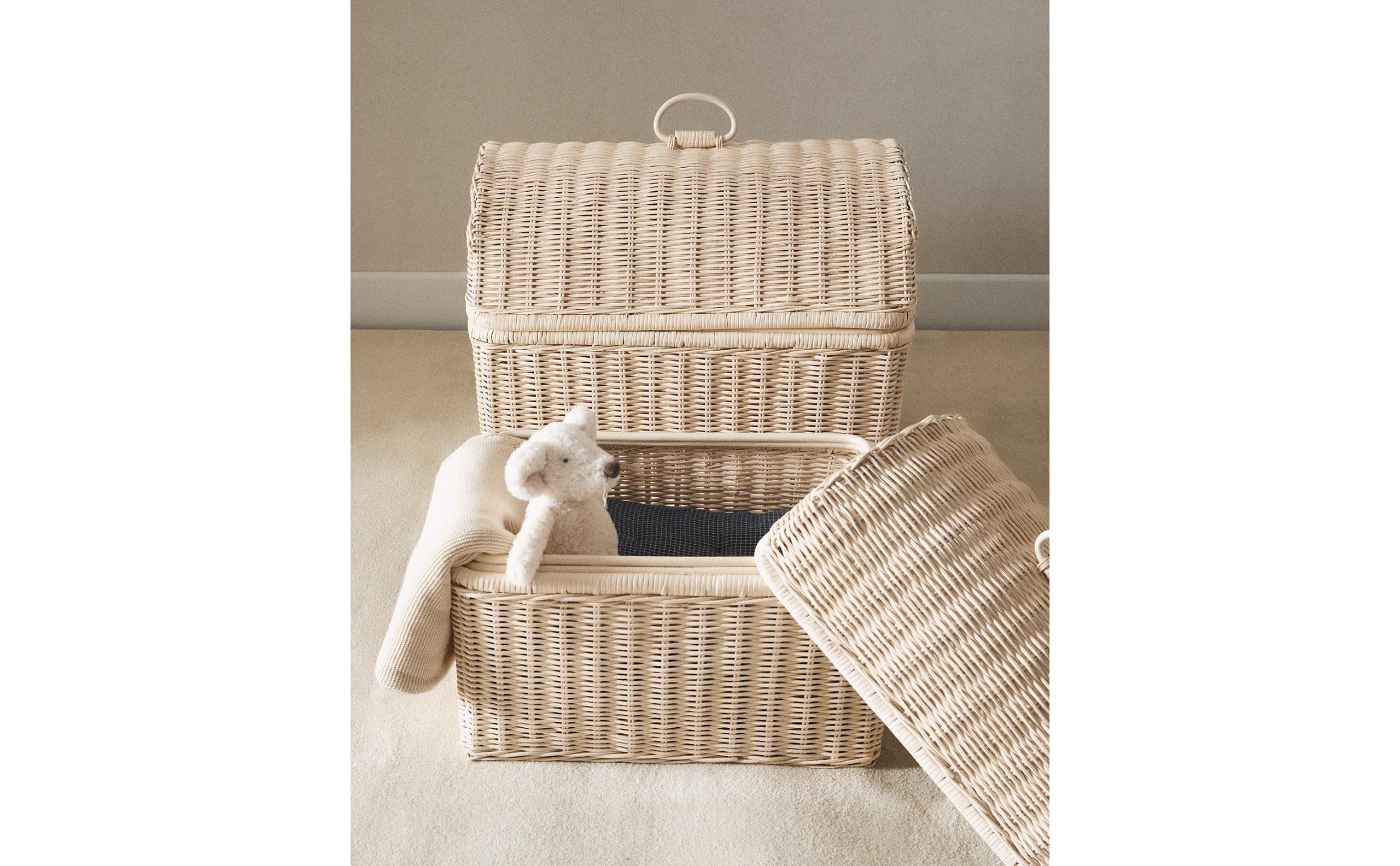 ラタン蓋付きキッズバスケット | Zara Home 日本/Japan