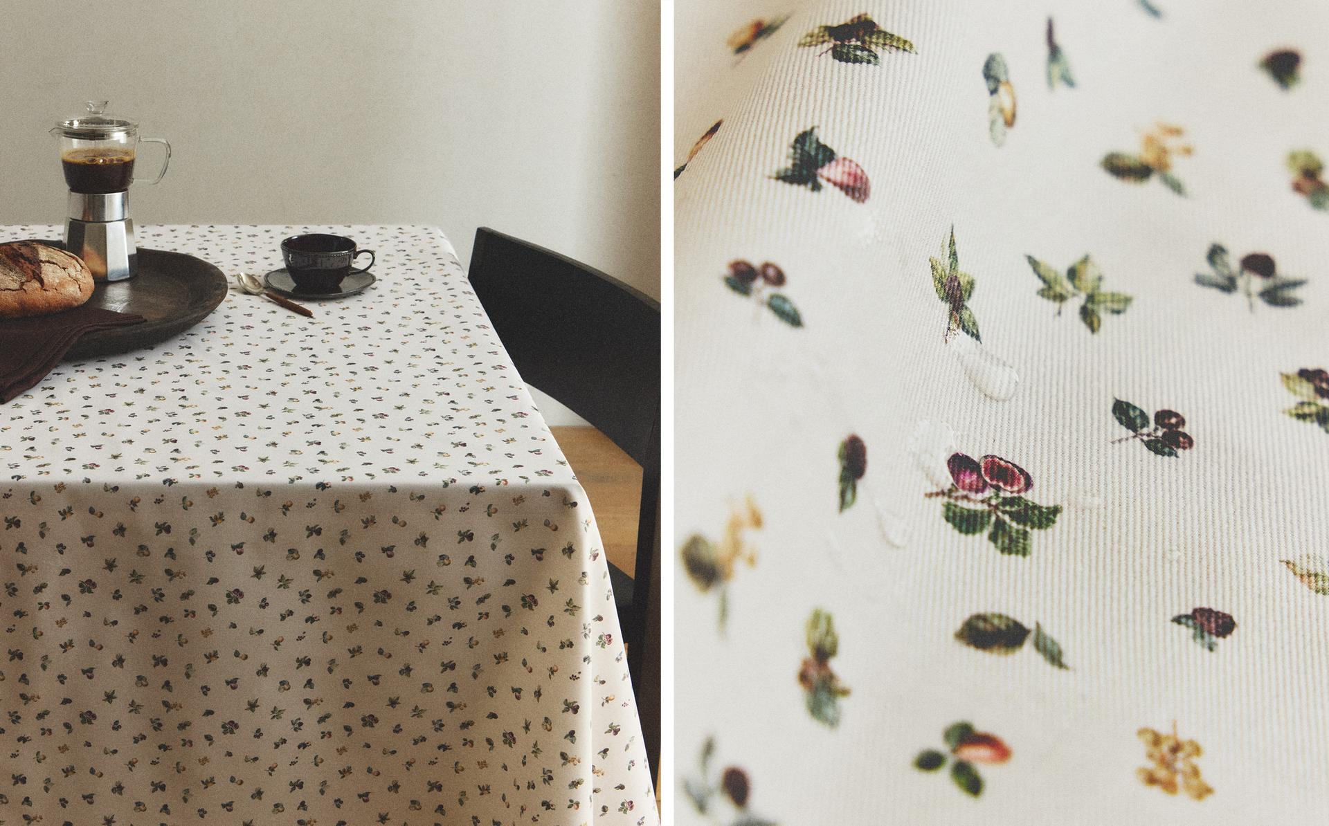 RESIN-COATED COTTON TABLECLOTH WITH FRUIT PRINT RESIN-COATED COTTON TABLECLOTH WITH FRUIT PRINT