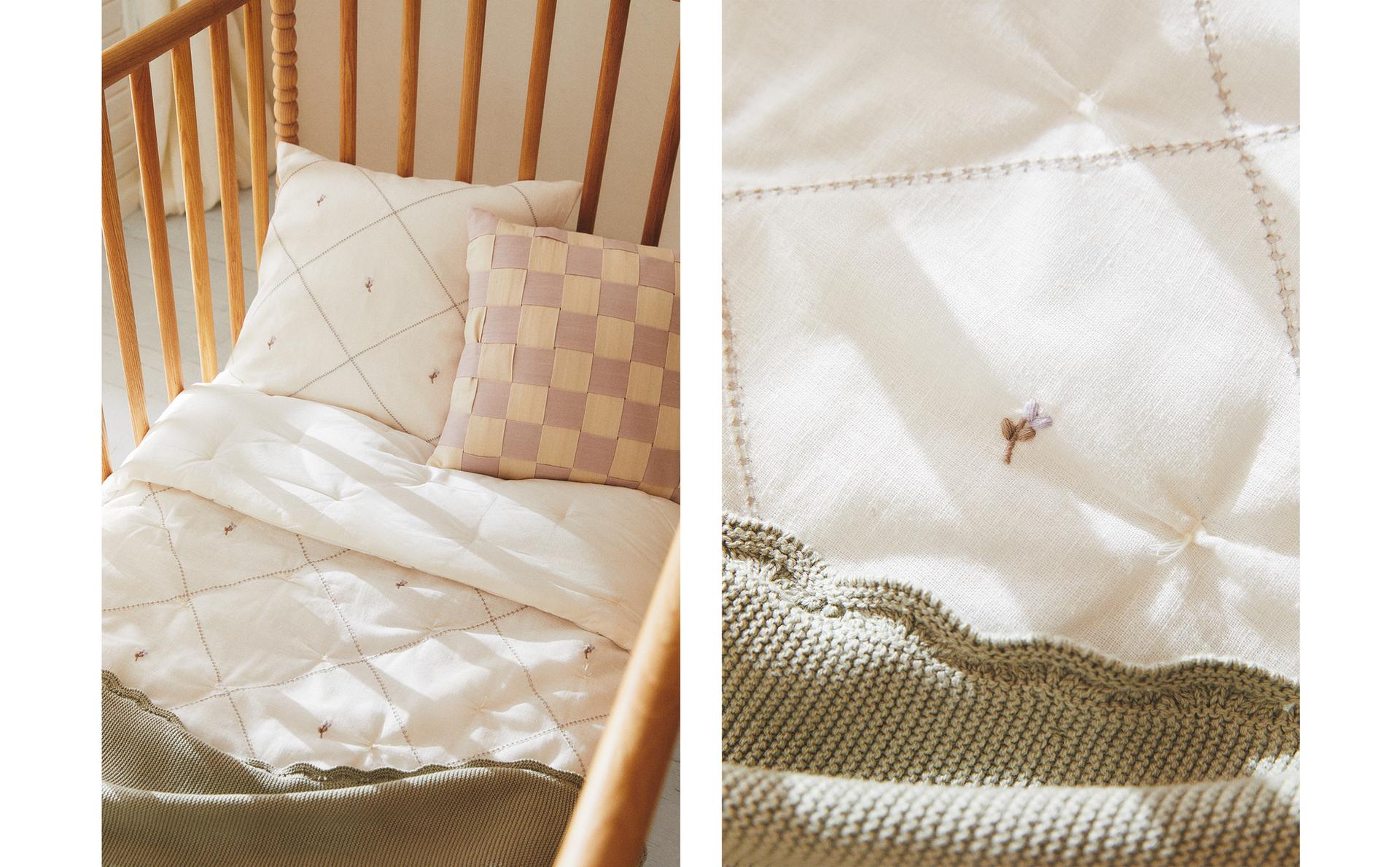 CHILDREN'S EMBROIDERED LINEN QUILT