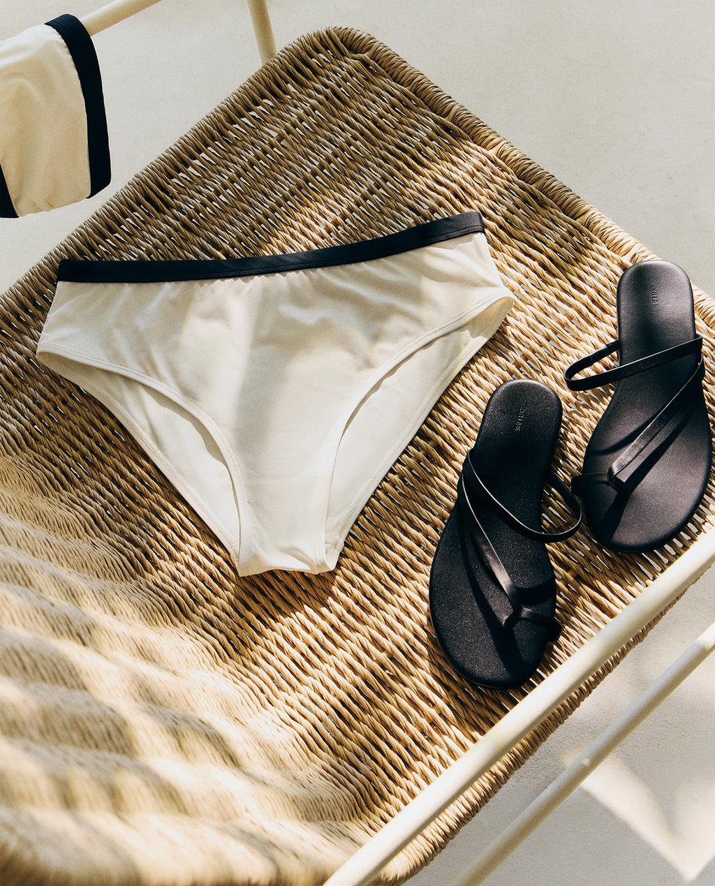 콘트라스트 밴드 하이웨이스트 비치 비키니 팬츠 콘트라스트 밴드 하이웨이스트 비치 비키니 팬츠