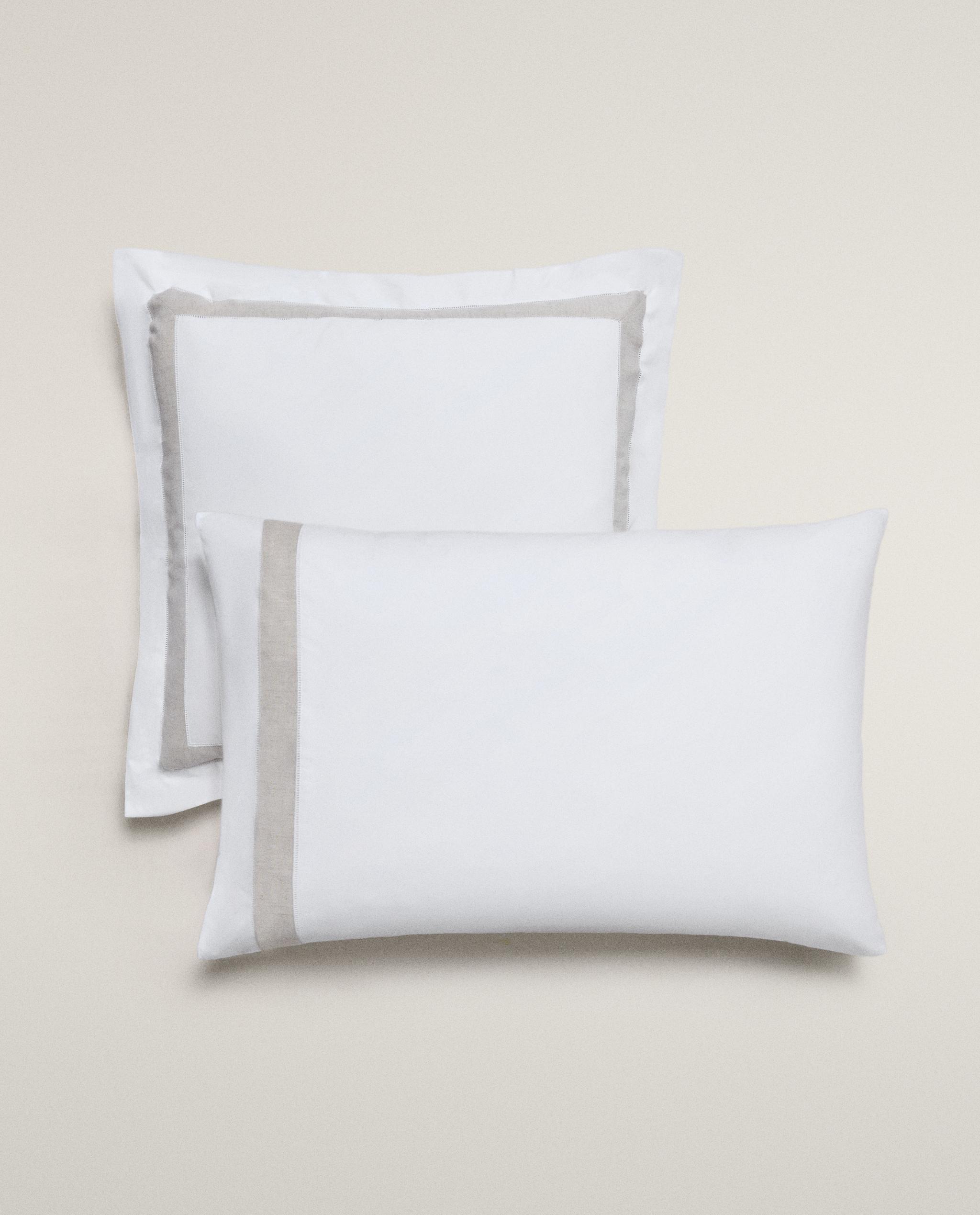 COTTON PILLOWCASE WITH LINEN BORDER product thumbnail 8