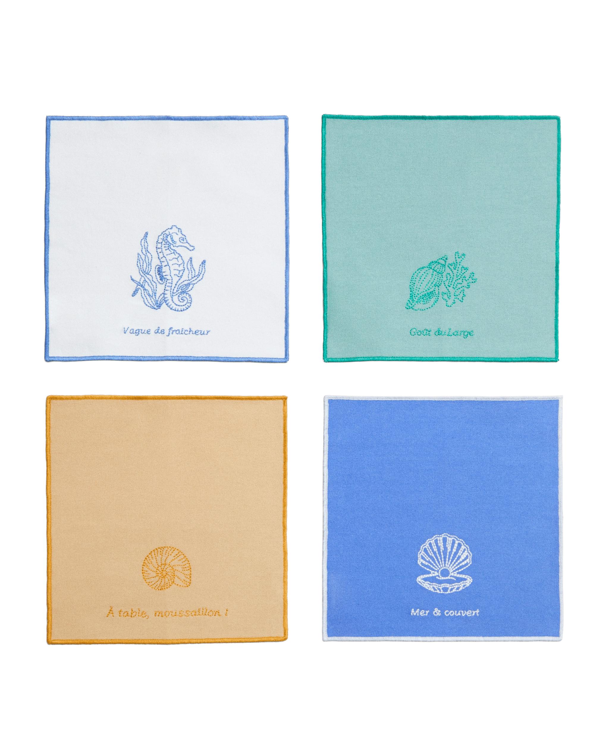 PACK OF EMBROIDERED MARINE COCKTAIL NAPKINS (PACK OF 4) product thumbnail 8