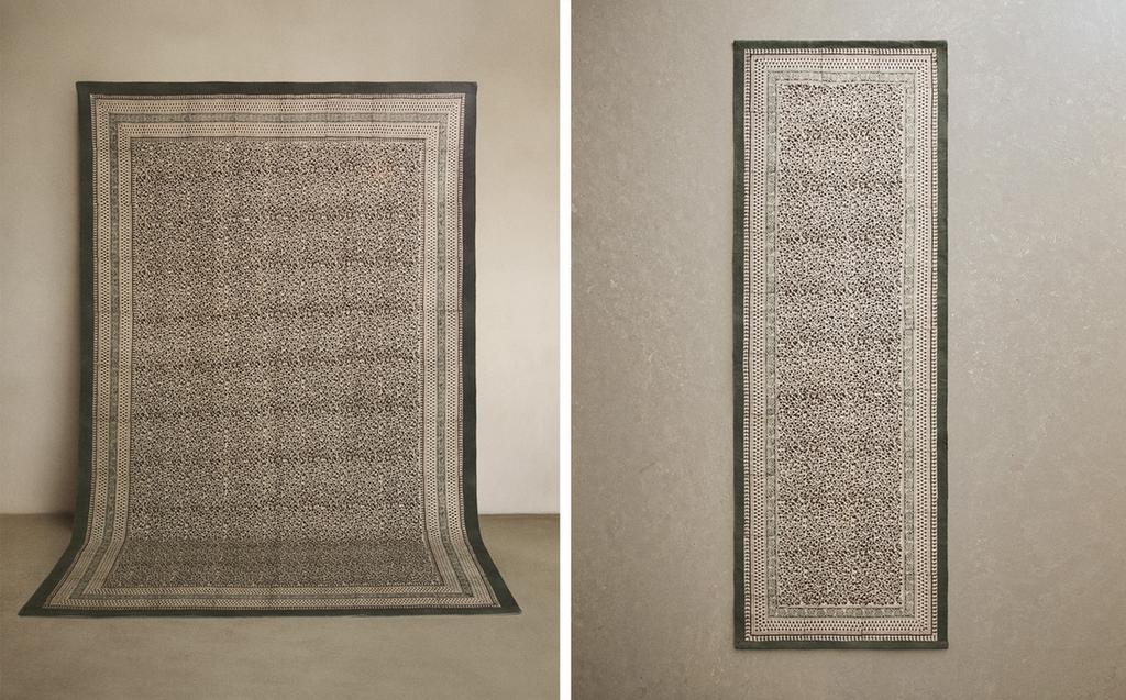 COTTON BLOCK PRINT RUG COTTON BLOCK PRINT RUG