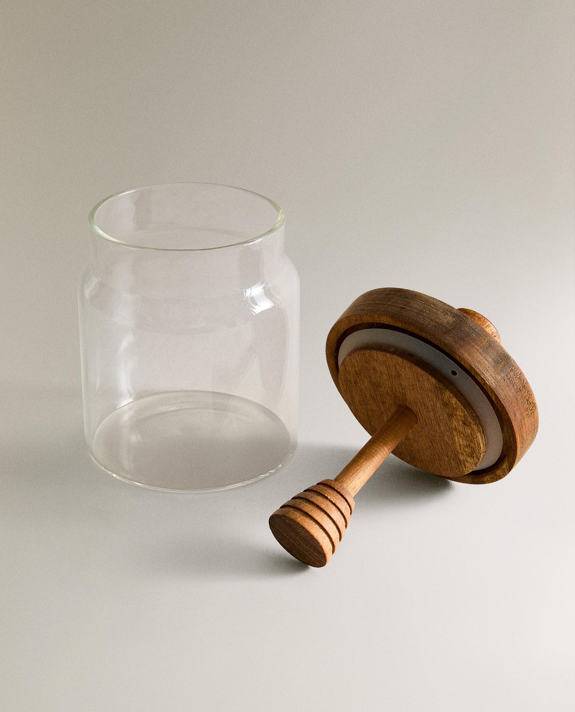 BOROSILICATE GLASS AND WOOD HONEY JAR product thumbnail 5
