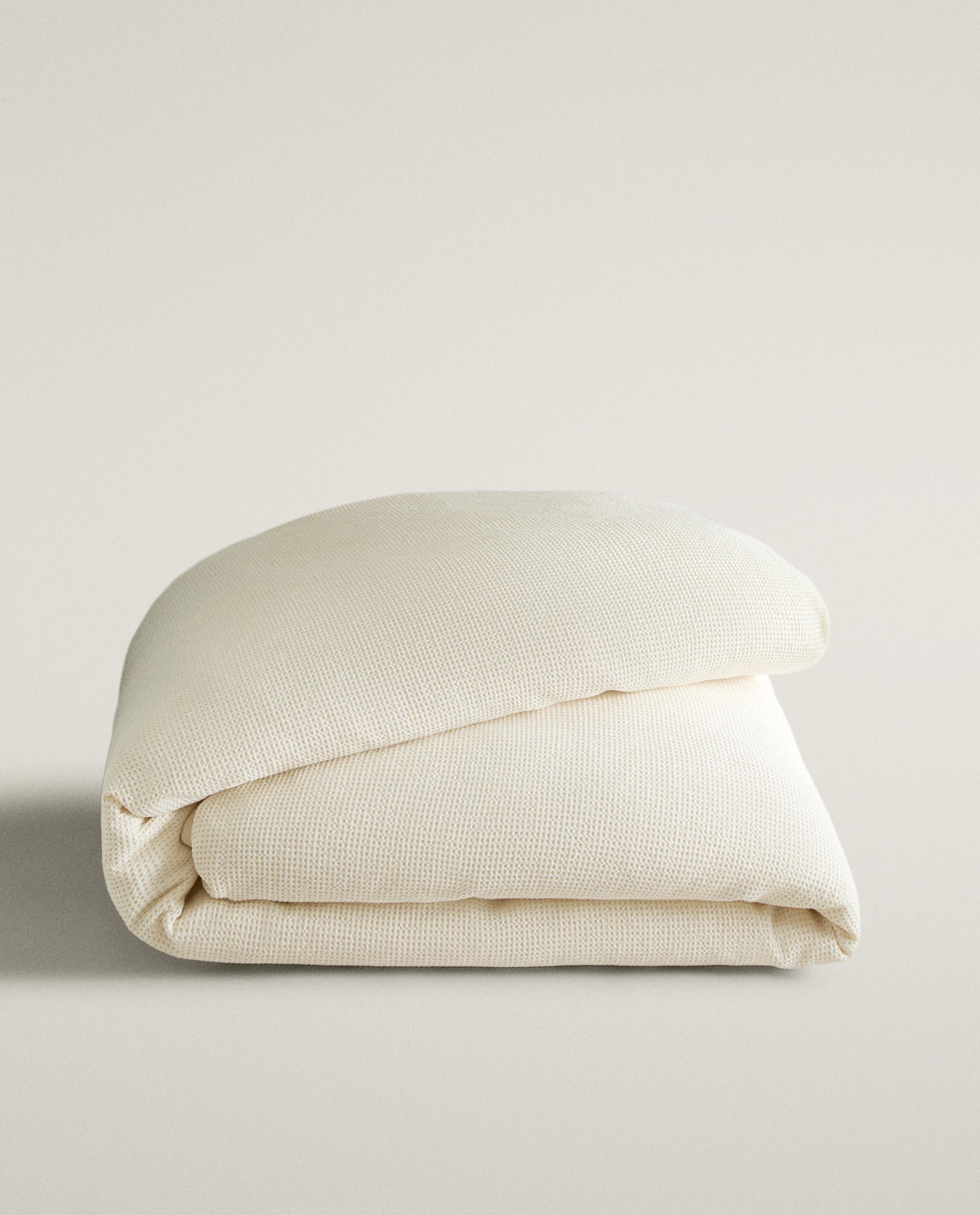 MINI WAFFLE-KNIT COTTON DUVET COVER product thumbnail 18