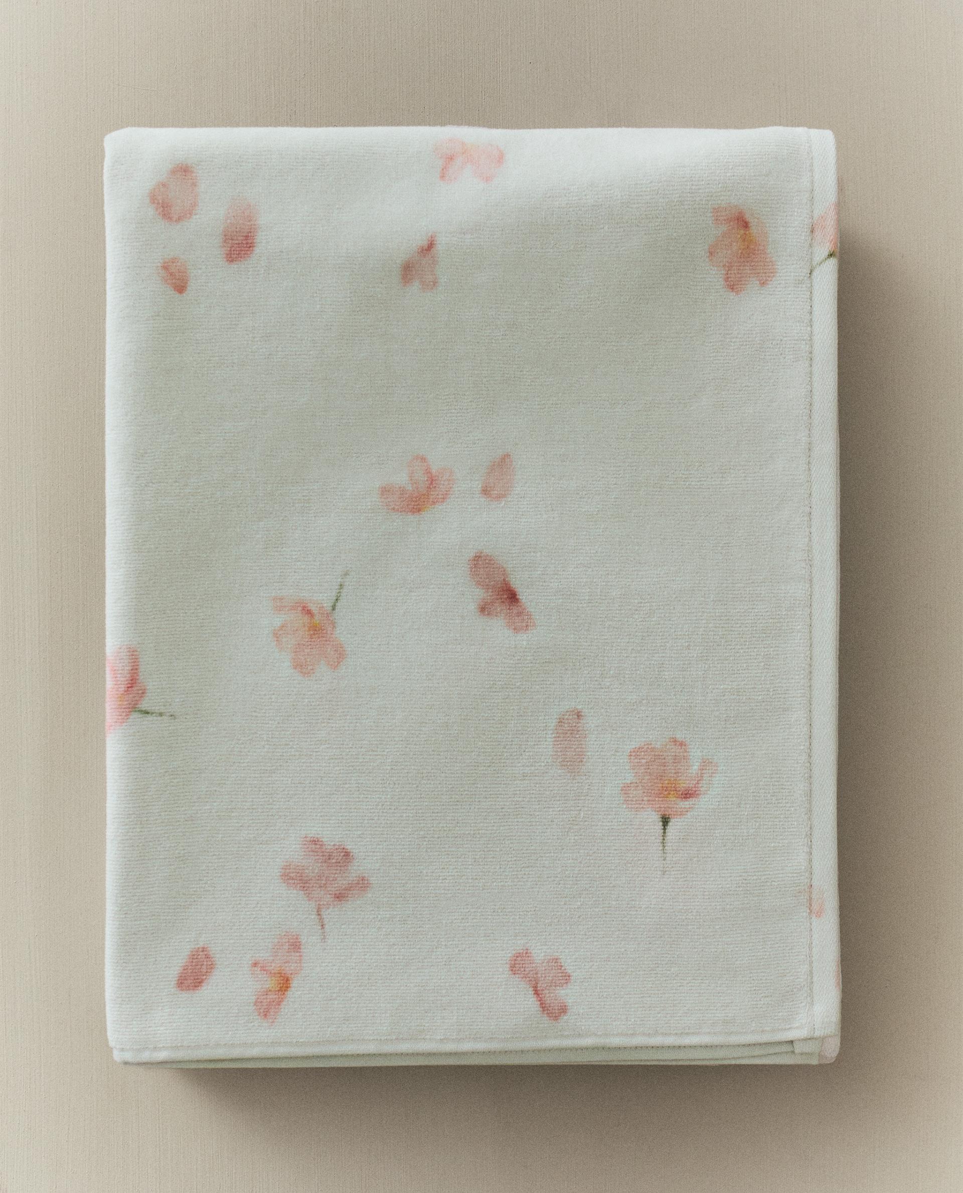 フローラル ベロア バスタオル | Zara Home 日本/Japan