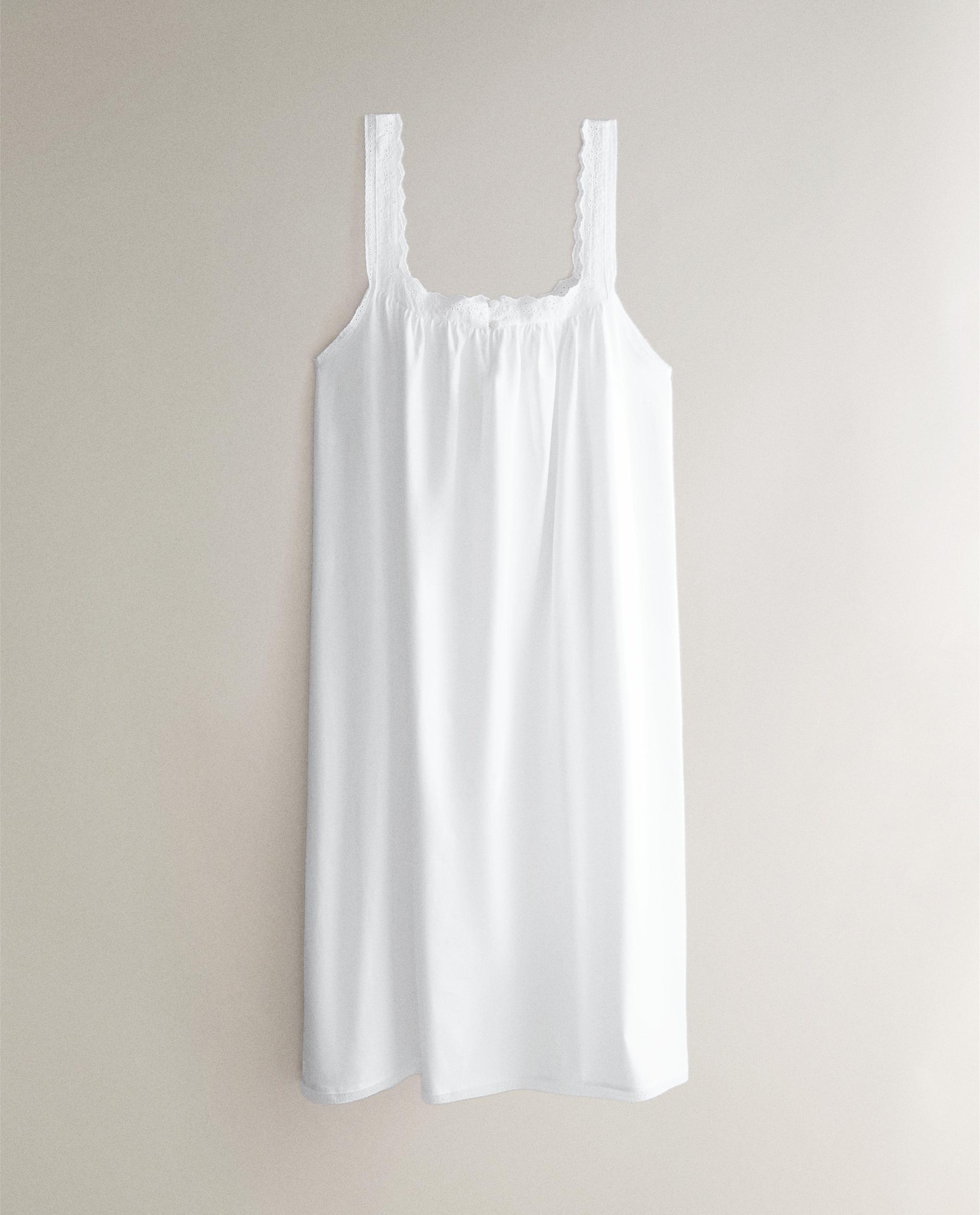 COTTON NIGHTDRESS WITH LACE TRIM product thumbnail 7
