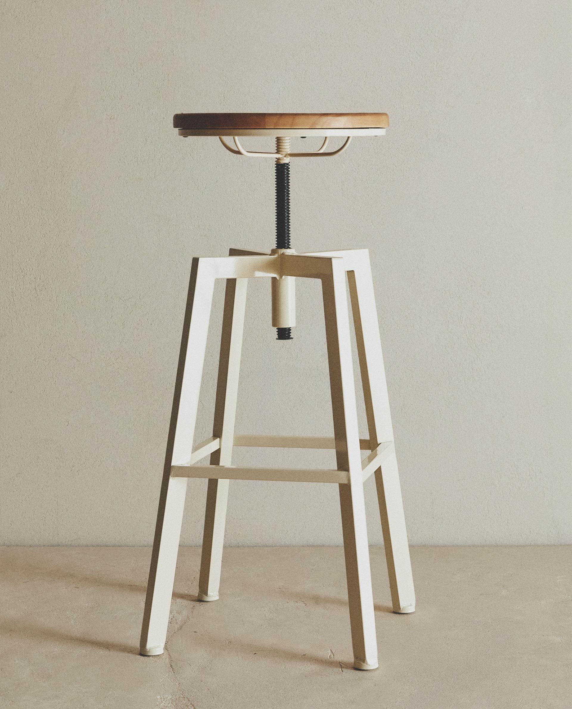 SWIVEL WOOD AND METAL BAR STOOL | Zara Home United States of America