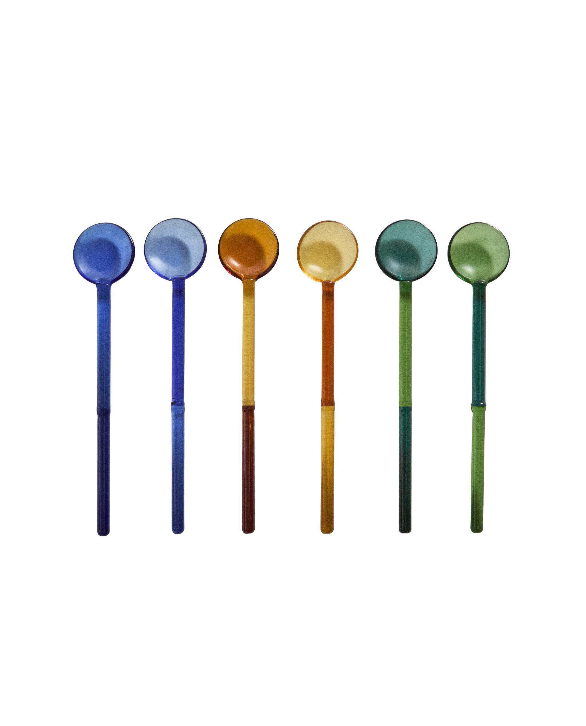PACK OF COLOURED BOROSILICATE ICE CREAM DESSERT SPOONS (PACK OF 6) product thumbnail 2