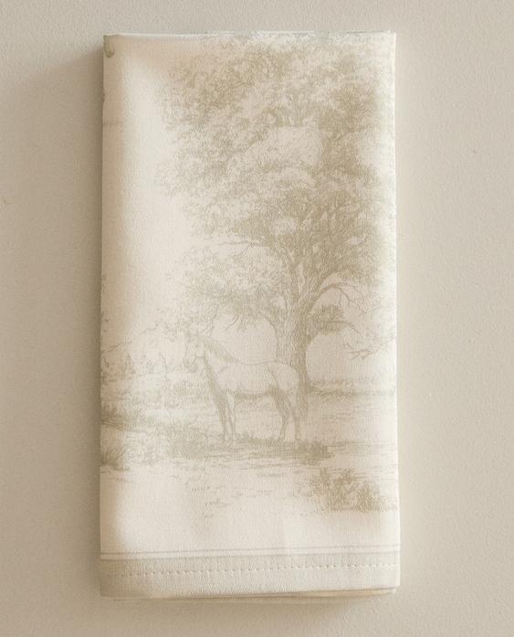 طقم فوط مائدة بطبعة توال دو جوي (طقم من قطعتين)