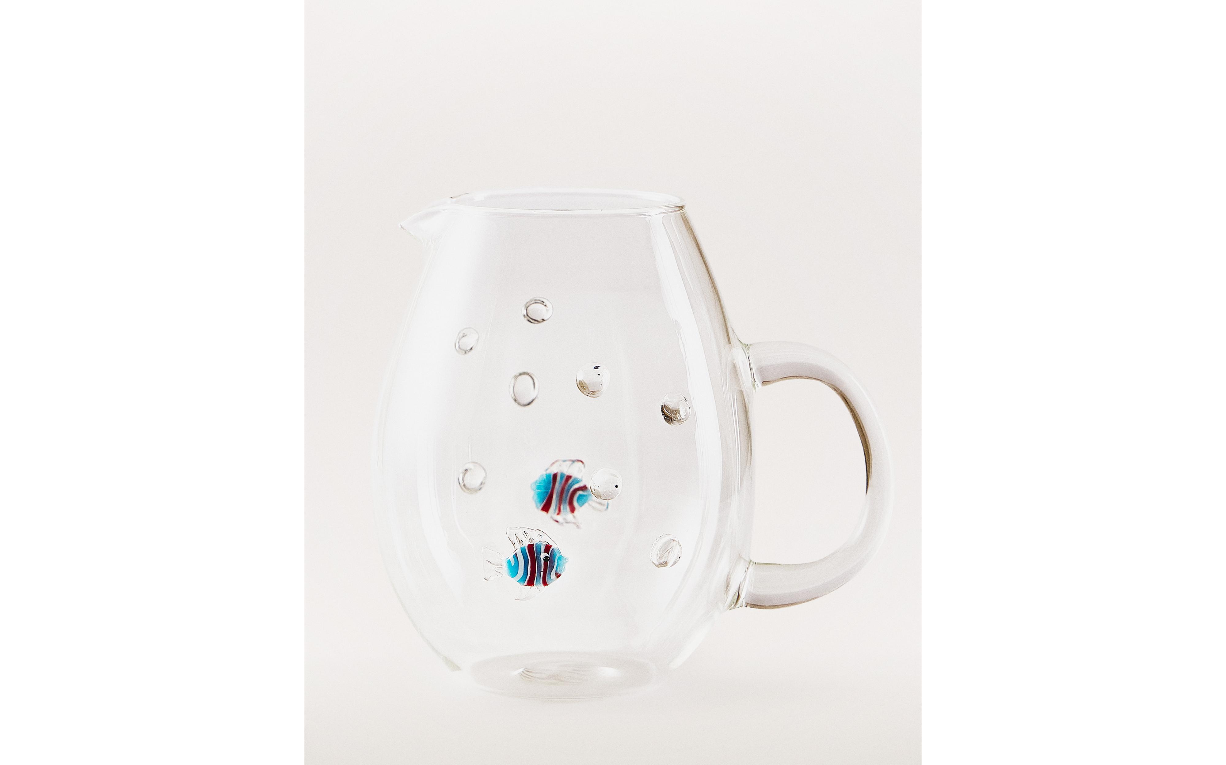 BOROSILICATE JUG WITH BUBBLES AND FISH product thumbnail 9