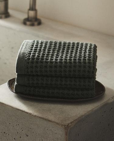 KATOENEN GASTENDOEKJES MET WAFELSTRUCTUUR (3-PACK)