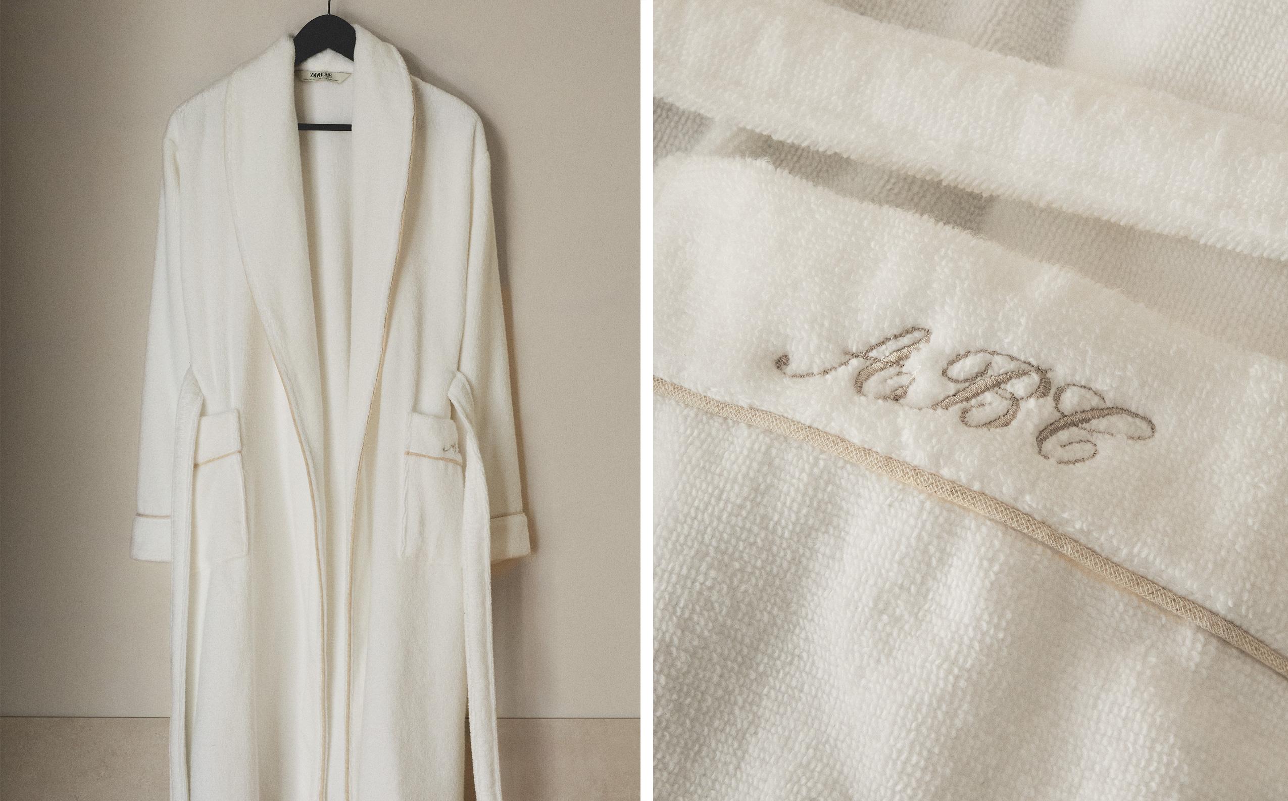 BATHROBE WITH PIPING