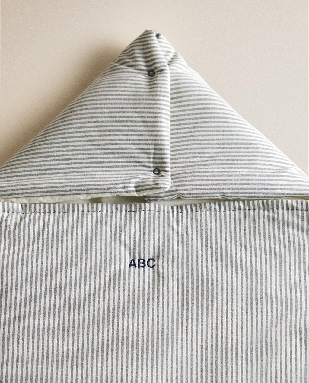 STRIPED COTTON CARRYCOT BABY WRAP