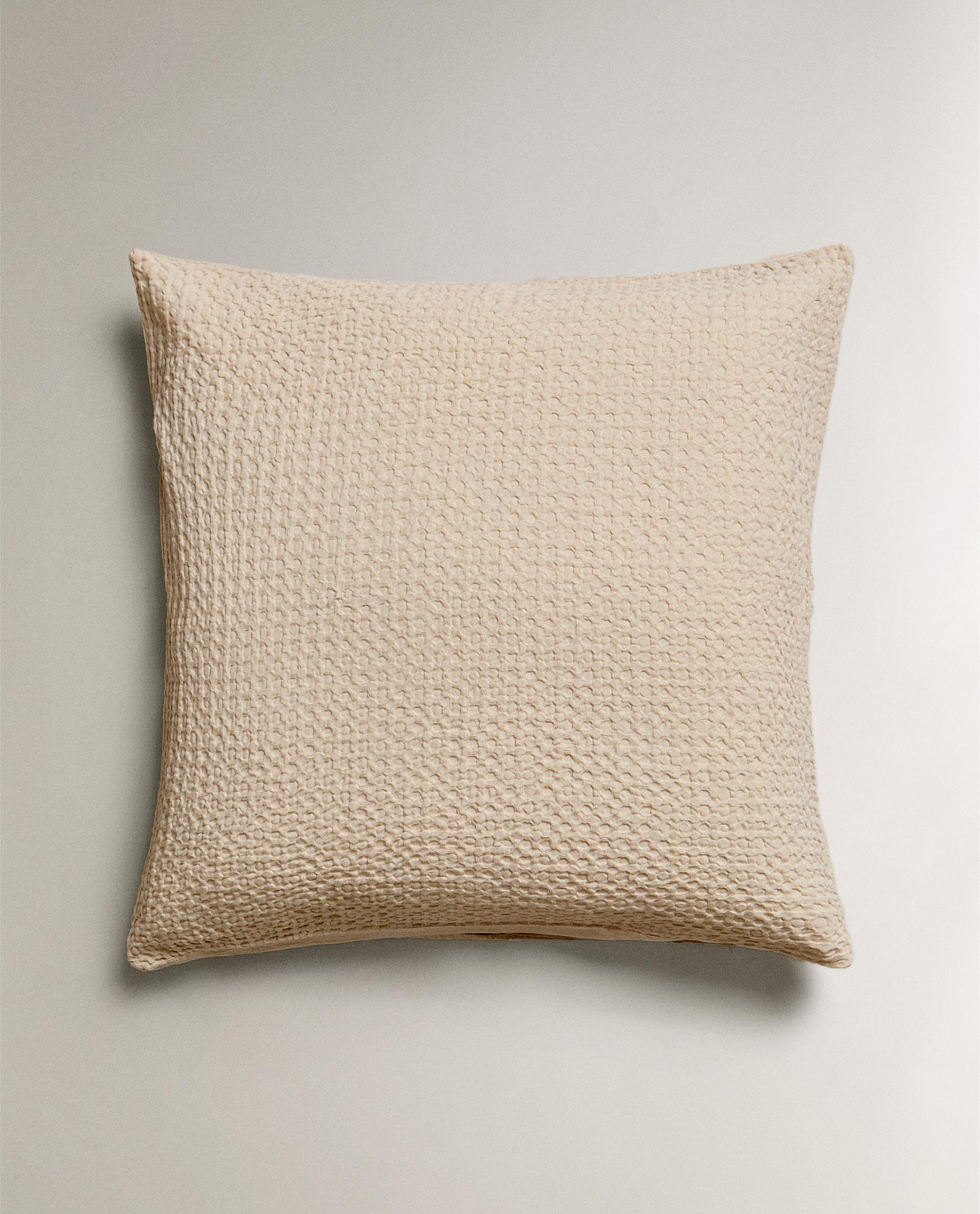 zara フェイクファーボアクッションカバーピローケースブラウンベージュ キッズ用 ガーゼ クッションカバー | Zara Home 日本/Japan