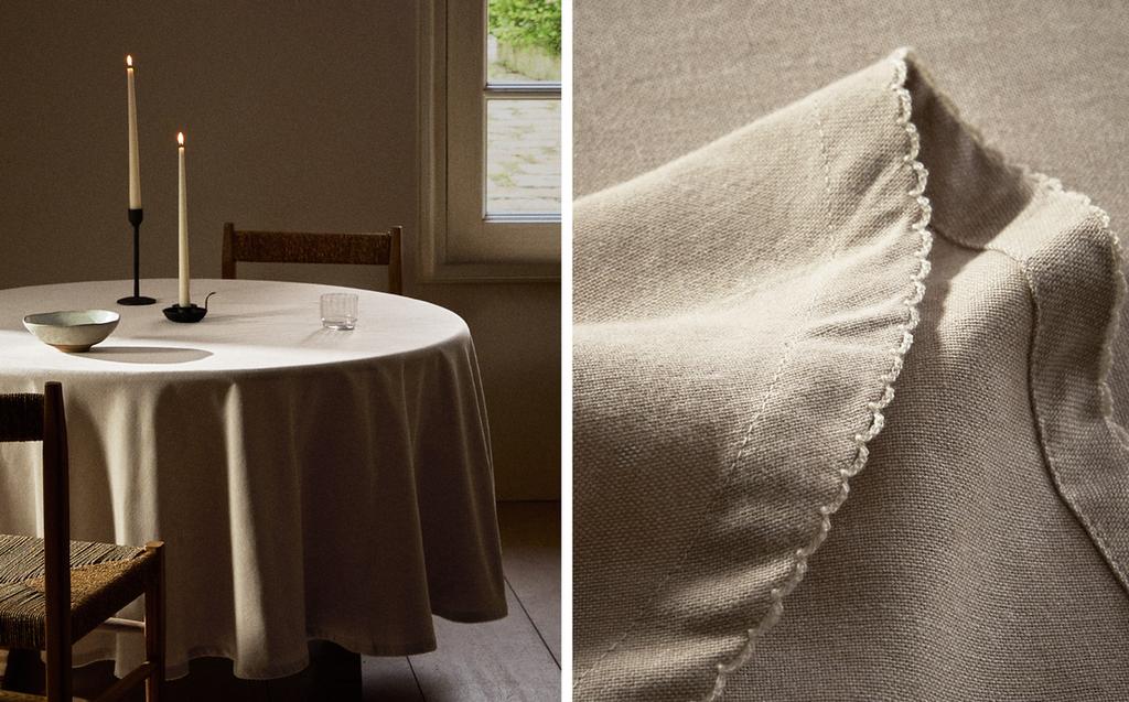 ROUND SCALLOPED TABLECLOTH
