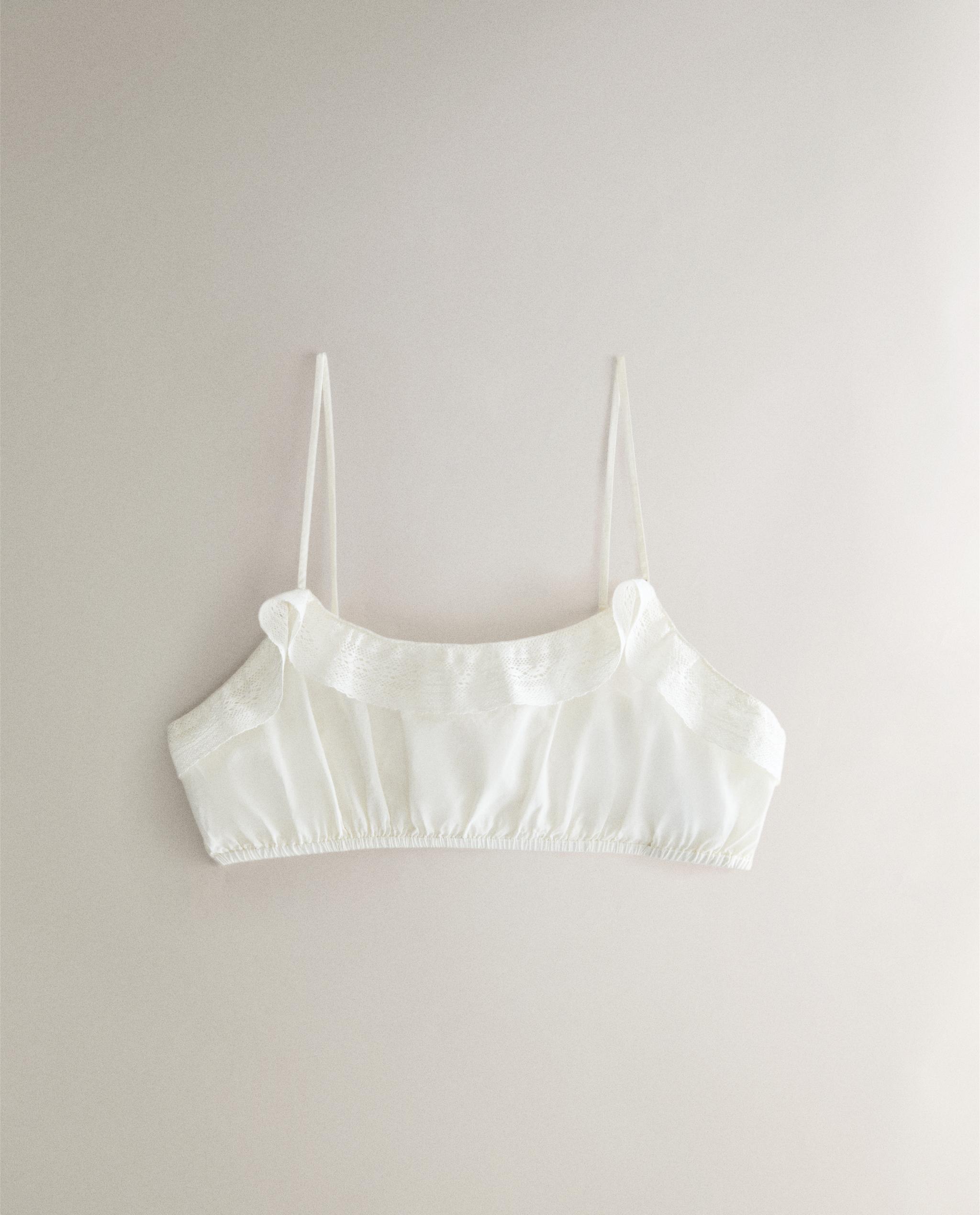 RUFFLED LACE CROP TOP product thumbnail 3