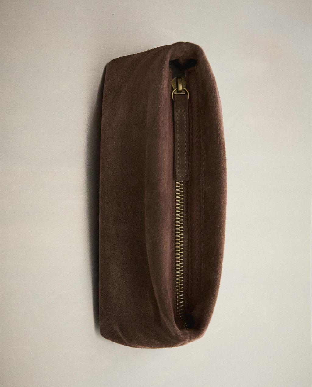 SMALL SPLIT LEATHER WASH BAG