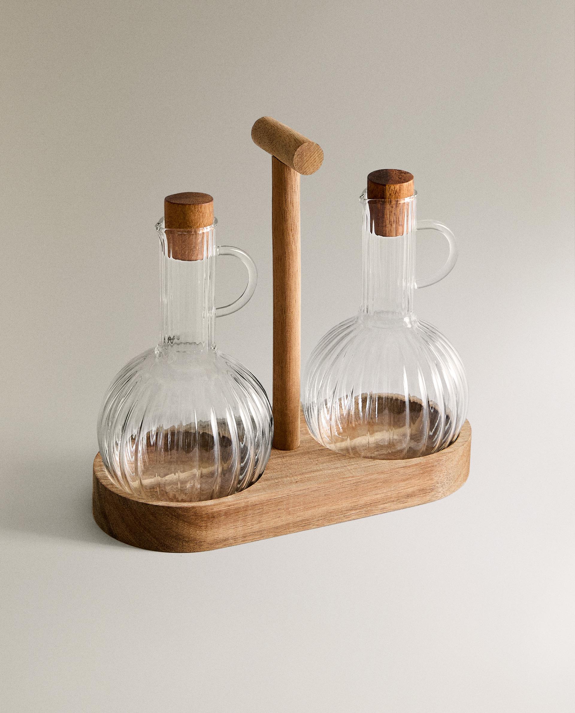 ボロシリケイトガラス＆ウッド オイルボトルセット | Zara Home 日本/Japan