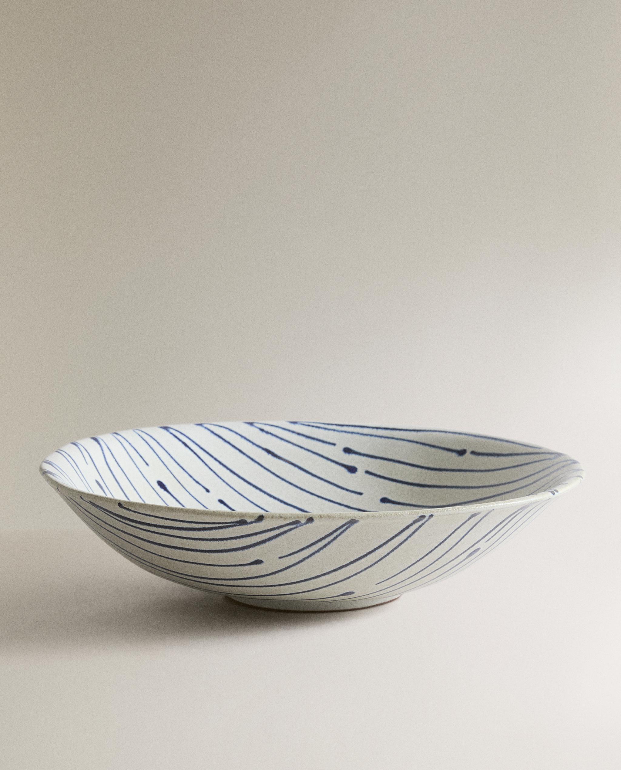 STRIPED EARTHENWARE SALAD BOWL product thumbnail 5