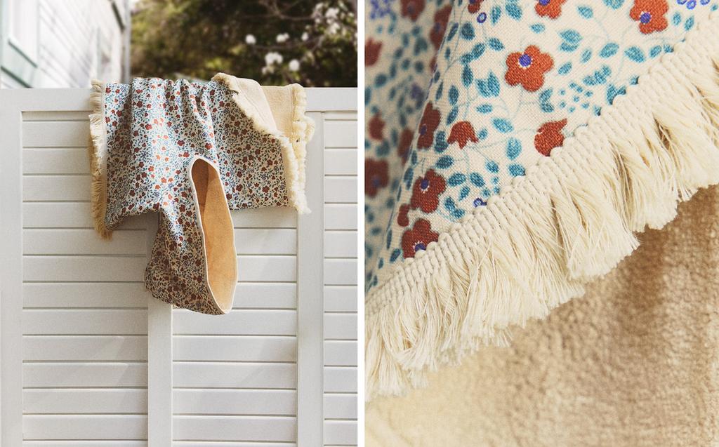 DĚTSKÉ PLÁŽOVÉ PONČO S KVĚTY