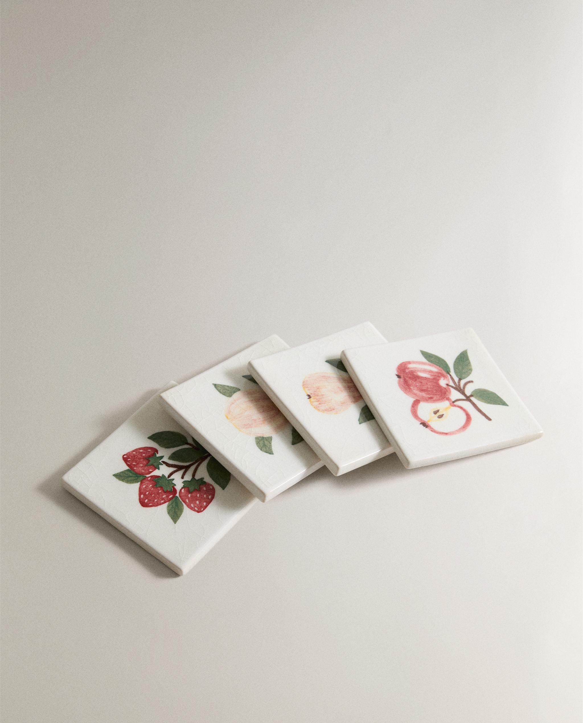 PACK OF FRUIT STONEWARE COASTERS (PACK OF 4) product thumbnail 2