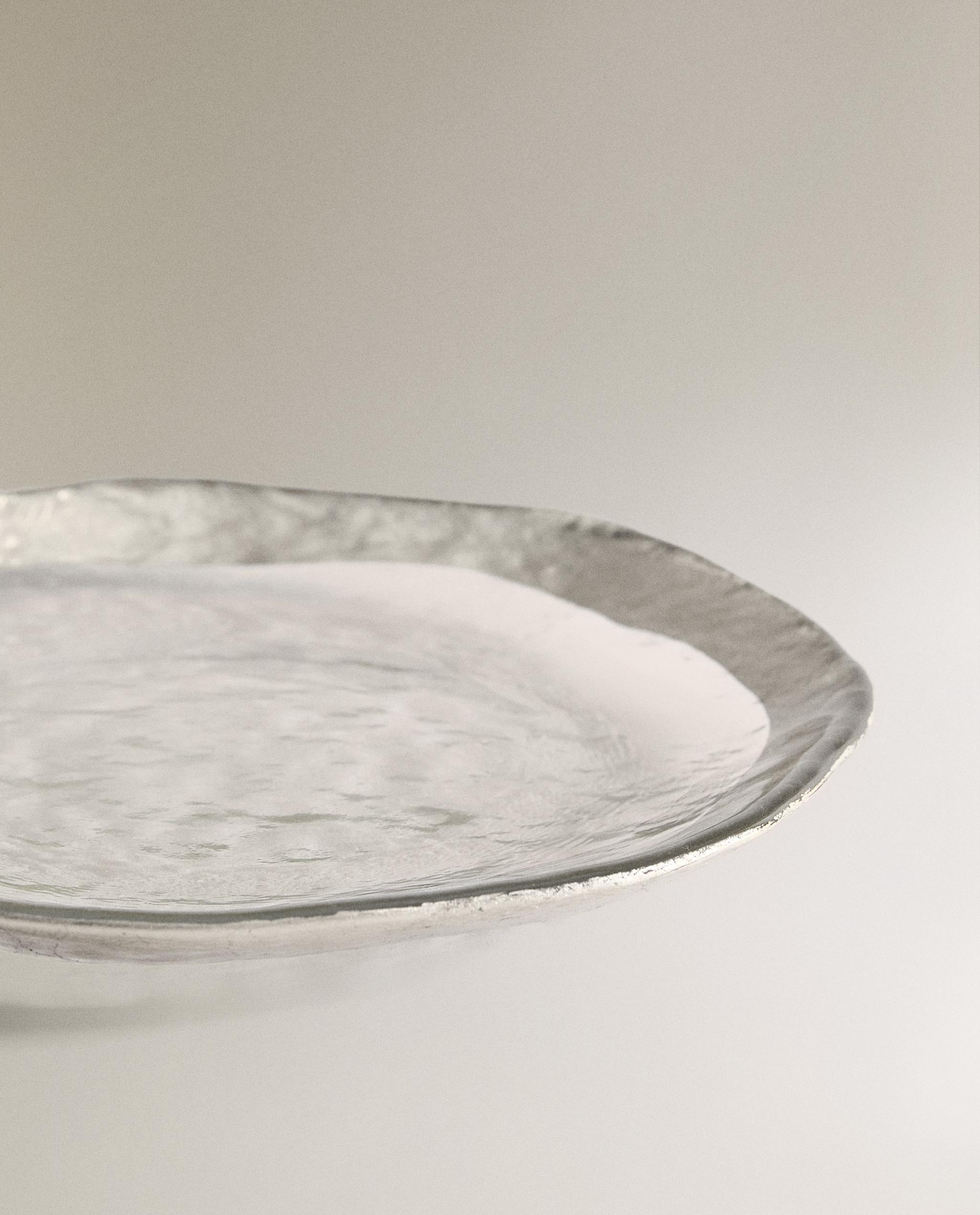 GLASS SIDE PLATE WITH RIM