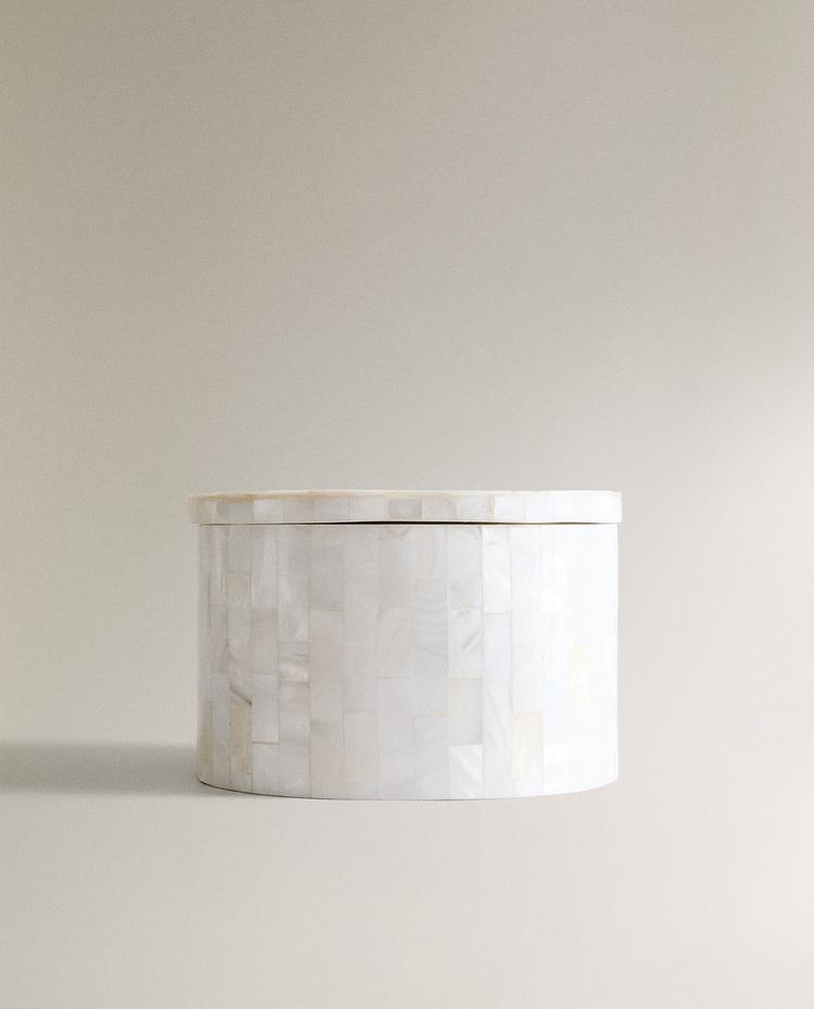 MOTHER-OF-PEARL-EFFECT BATHROOM JAR