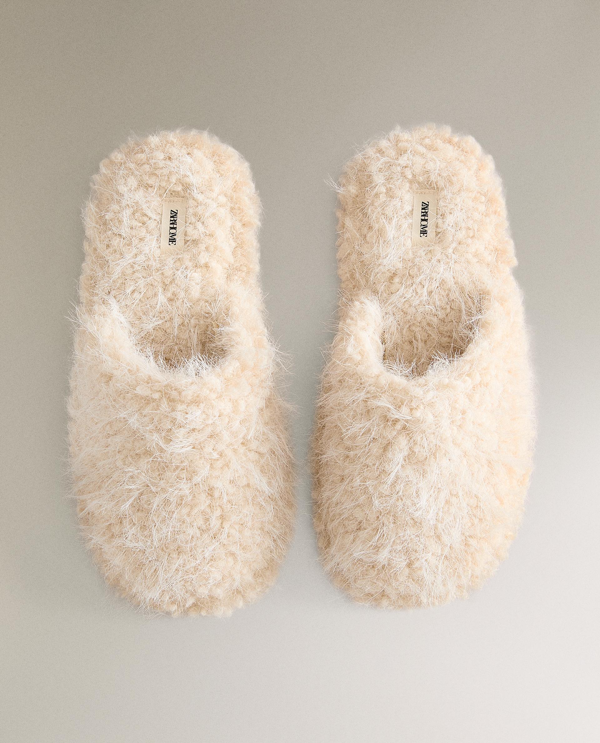 FAUX FUR MULE SLIPPERS Zara Home Kosovë