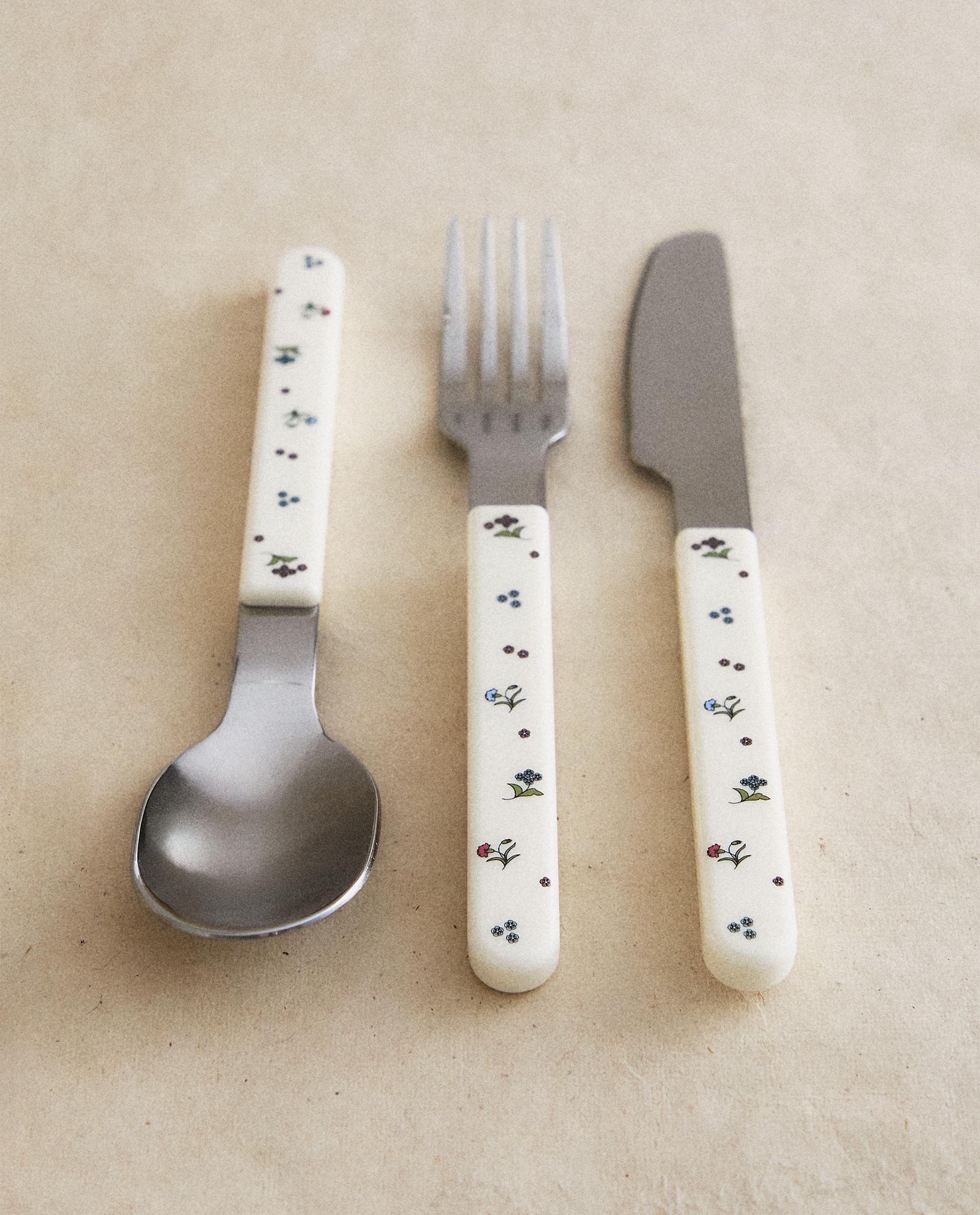 SET CUBIERTOS INFANTIL FLORAL SET CUBIERTOS INFANTIL FLORAL