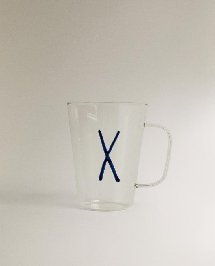 BOROSILICATE MUG WITH INITIAL X