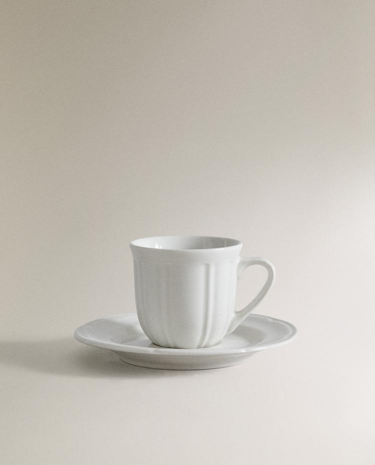 PORCELAIN COFFEE CUP AND SAUCER