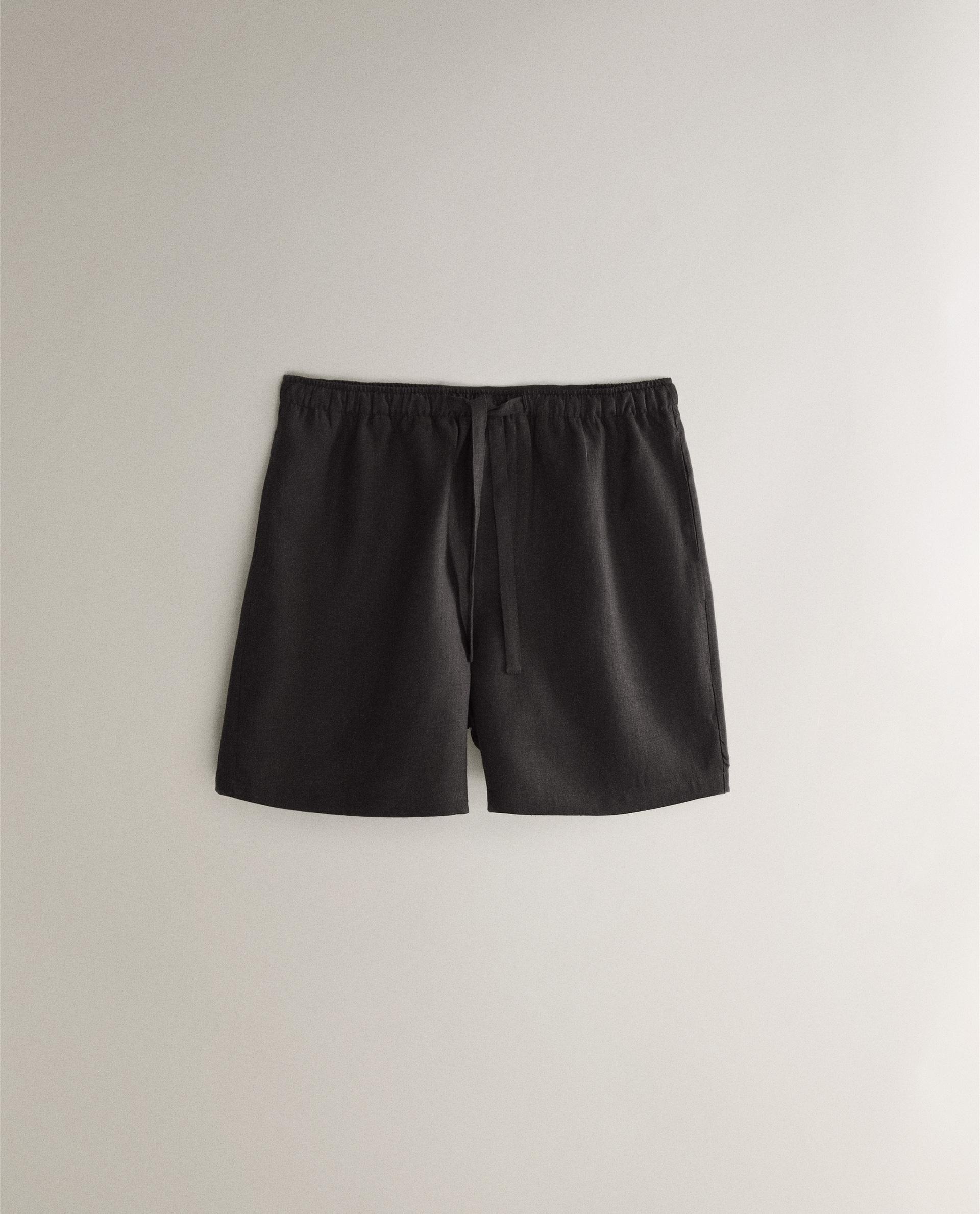 ☆ドイツ発*ZARA*新作*リネンボクサーショートパンツ/BLACK☆ org.jpg