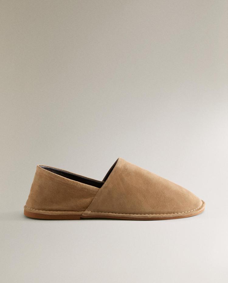 LEATHER FOLD-DOWN SLIPPERS
