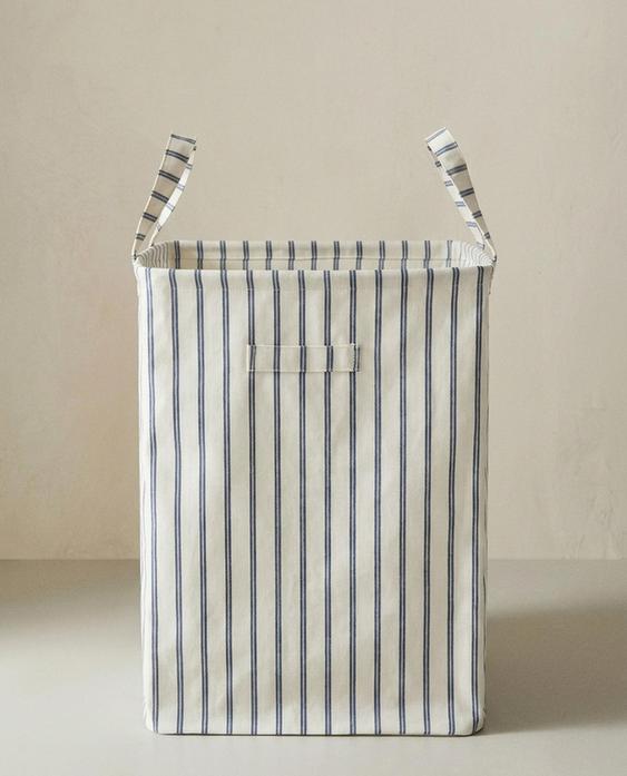 STRIPED LAUNDRY BASKET